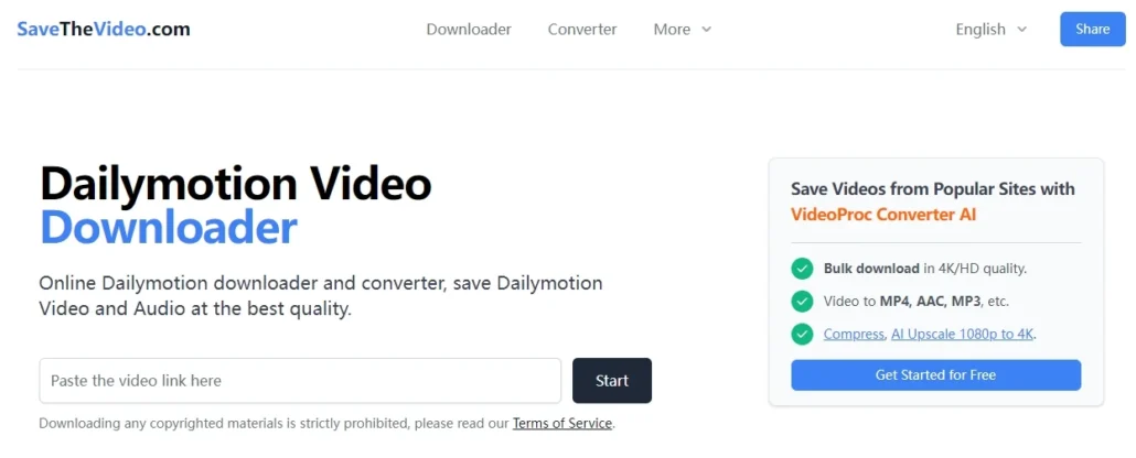 Descargador de vídeos de Dailymotion